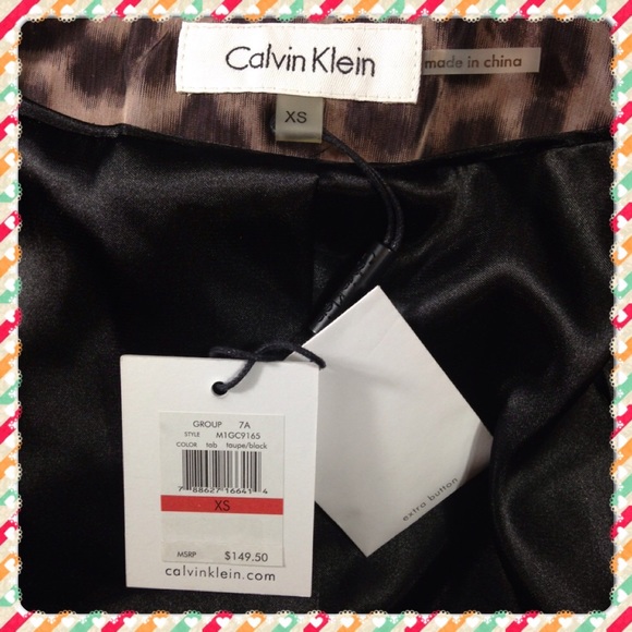 NWT Calvin Klein Blazer Suit Jacket Size XS S Animal Print Fitted - Picture 4 of 4